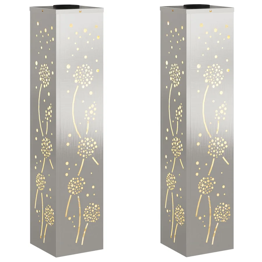 Lumière de chemin LED solaire 2 pcs Blanc chaud 18 x 18 x 80 cm - 2