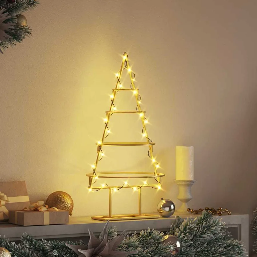 Arbre de Noël en métal Doré 60 cm Acier peint par poudre - 4