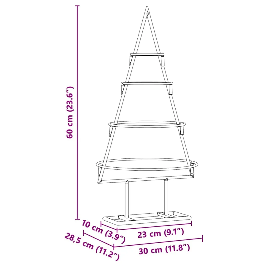 Arbre de Noël en métal Doré 60 cm Acier peint par poudre - 9