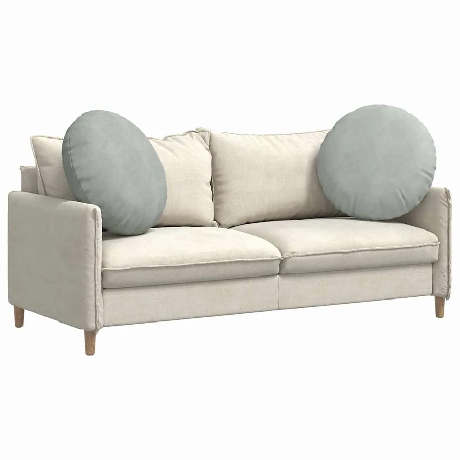 Coussins de siège 2 pcs Gris clair Ø60 x 21 cm Velours - 3