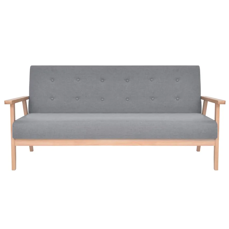 Canapé à 3 places Tissu Gris clair - 2
