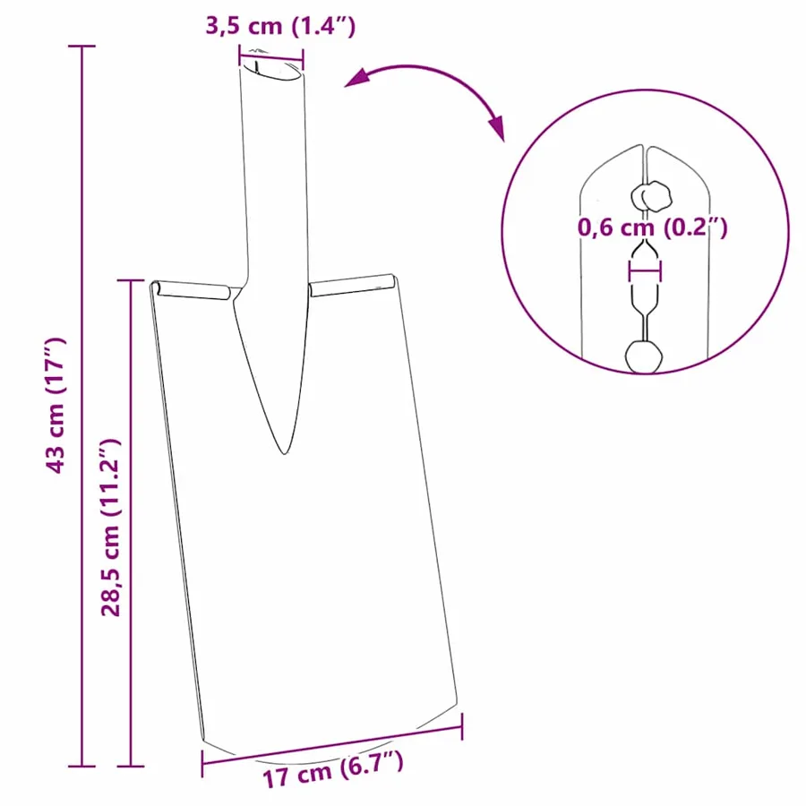 Tête de pelle 4 pcs Argent 43 x 17 cm Acier enduit de poudre - 12