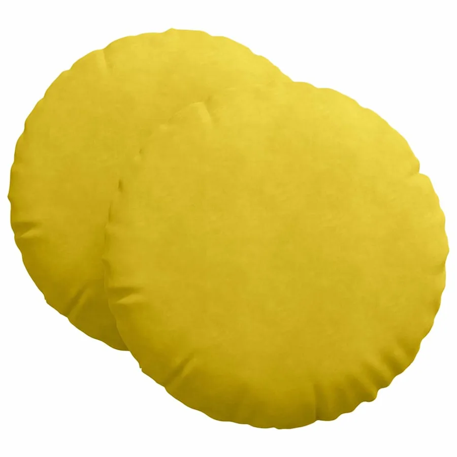 Coussins de siège 2 pcs Jaune Ø60 x 21 cm Velours - 2