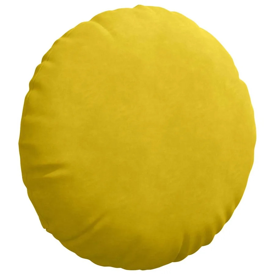Coussins de siège 2 pcs Jaune Ø60 x 21 cm Velours - 5
