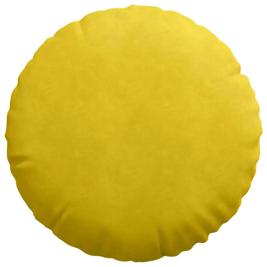 Coussins de siège 2 pcs Jaune Ø60 x 21 cm Velours - 6