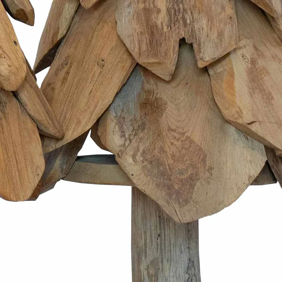 Sapin de Noël avec support 3 pcs Marron Bois de teck solide - 8