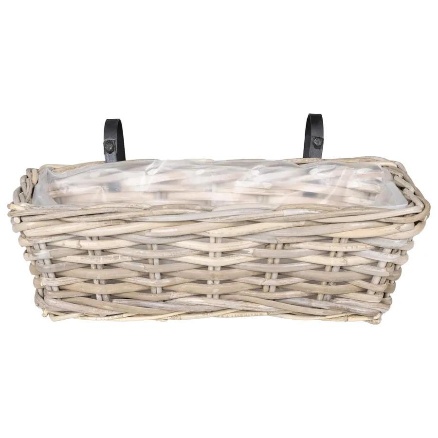Panier à jardinière suspendu 2 pc Gris naturel 48 x 22 x 15 cm - 5