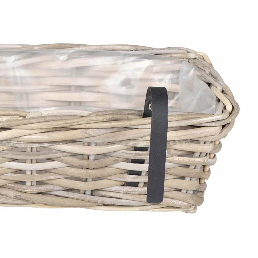 Panier à jardinière suspendu 2 pc Gris naturel 48 x 22 x 15 cm - 9