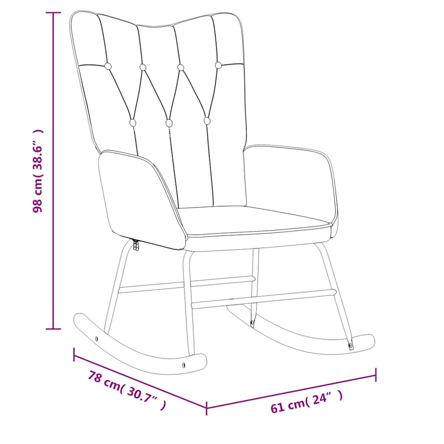 Chaise à bascule avec tabouret Gris clair Tissu - 11
