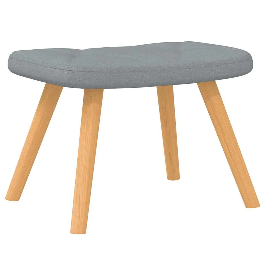Chaise à bascule avec tabouret Gris clair Tissu - 7