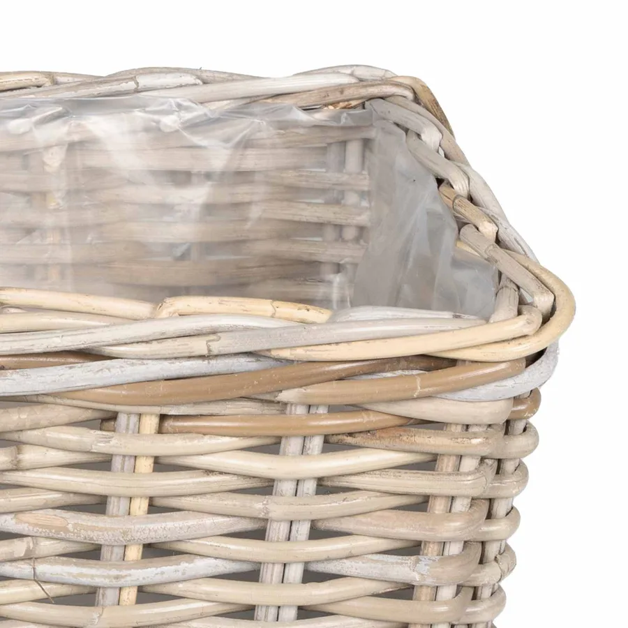 Panier de plantation 3 pc Gris naturel Rattan Kubu - 7