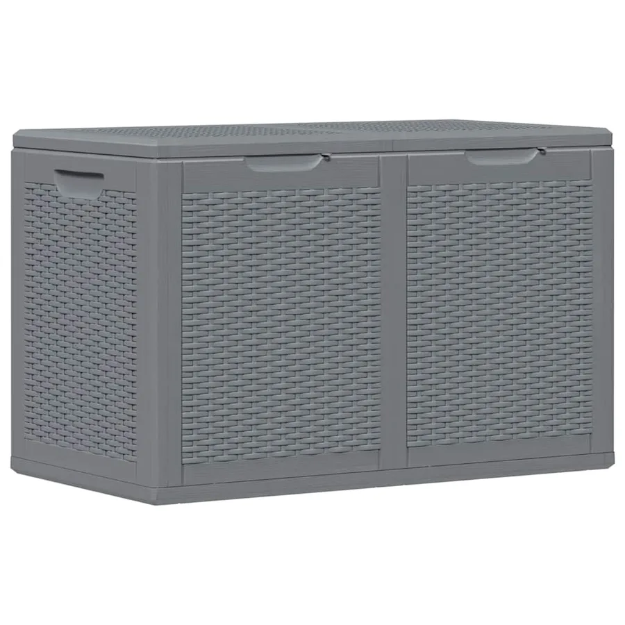 Boîte de rangement de jardin gris PP rotin 180 L - 2