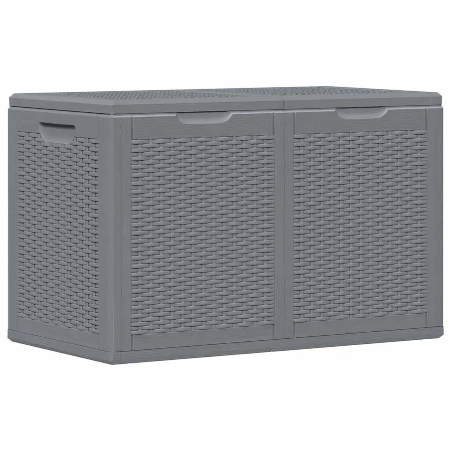 Boîte de rangement de jardin gris PP rotin 180 L - 7
