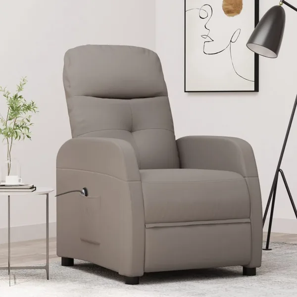 Fauteuil inclinable électrique Taupe Tissu
