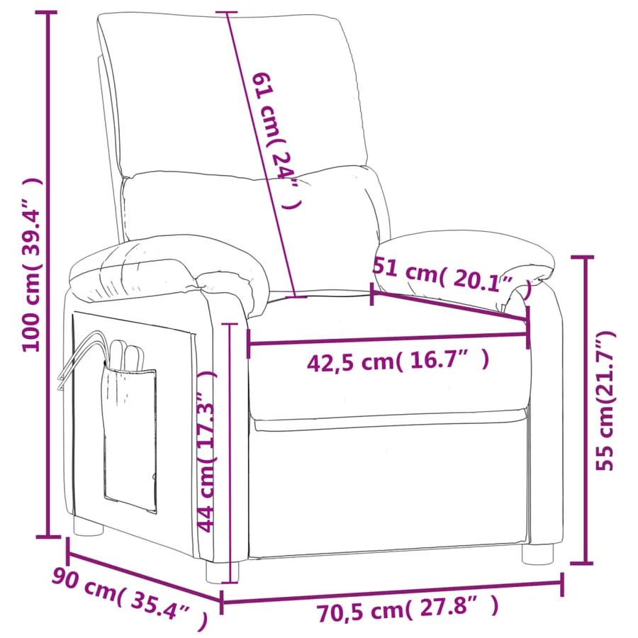 Fauteuil électrique de massage Crème Tissu - 14