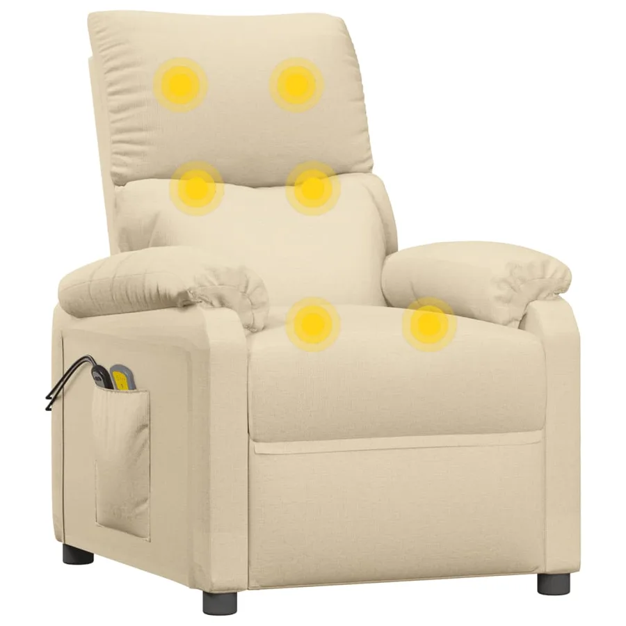 Fauteuil électrique de massage Crème Tissu - 7