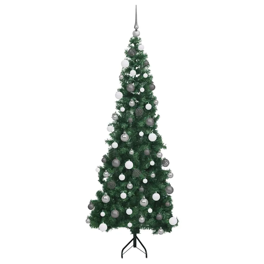 Arbre de Noël artificiel d'angle Vert 180 cm PVC et métal - 5