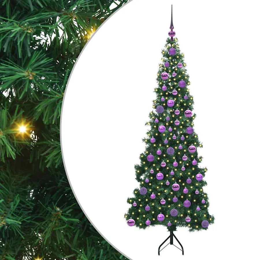 Arbre de Noël artificiel d'angle Vert 180 cm PVC et métal - 2