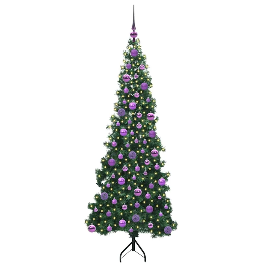Arbre de Noël artificiel d'angle Vert 180 cm PVC et métal - 3