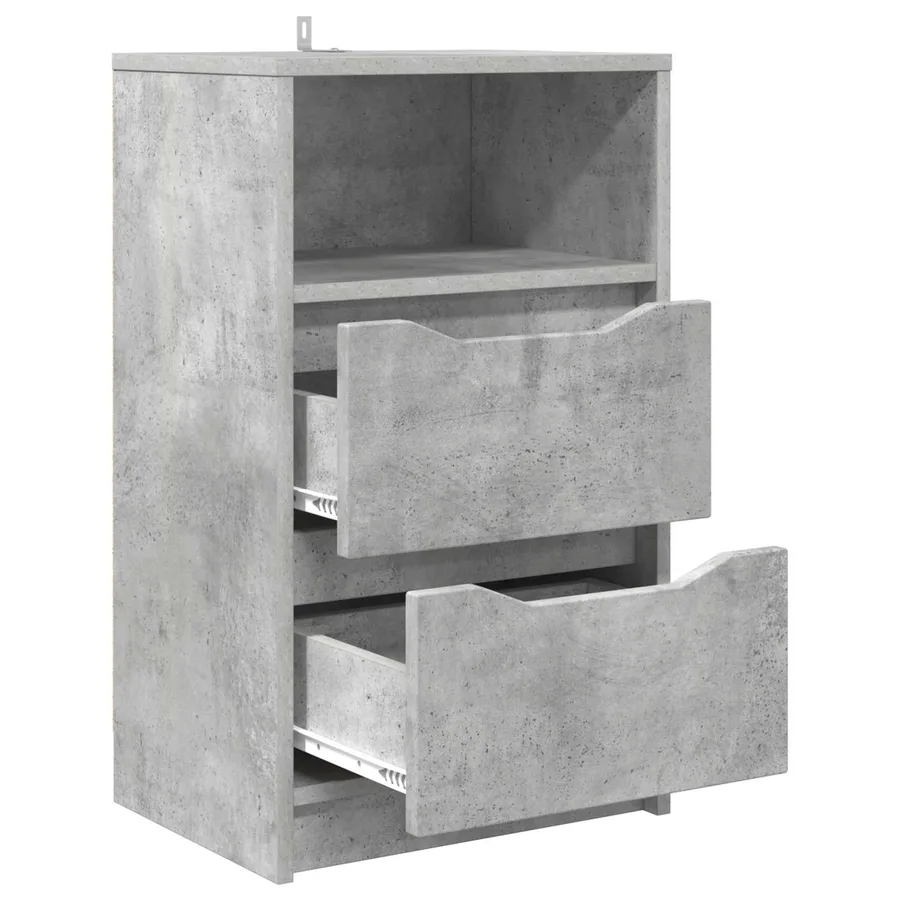 Tables de chevet avec tiroir 2 pcs Gris béton 40 x 30 x 467 cm - 5