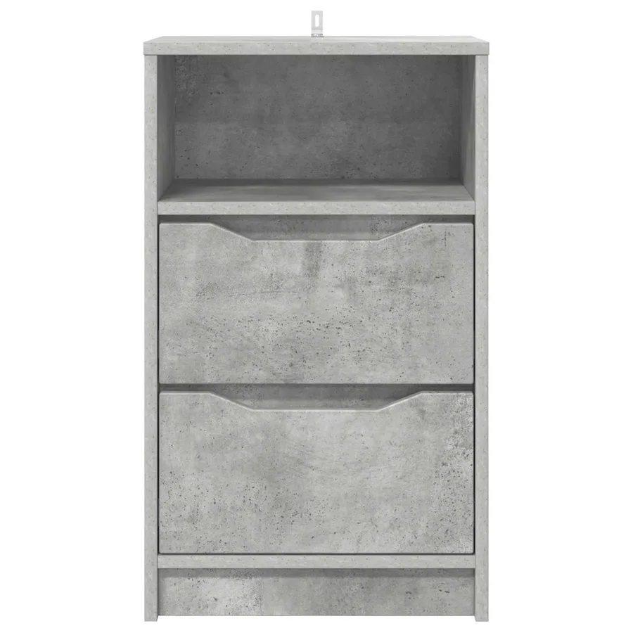 Tables de chevet avec tiroir 2 pcs Gris béton 40 x 30 x 467 cm - 6