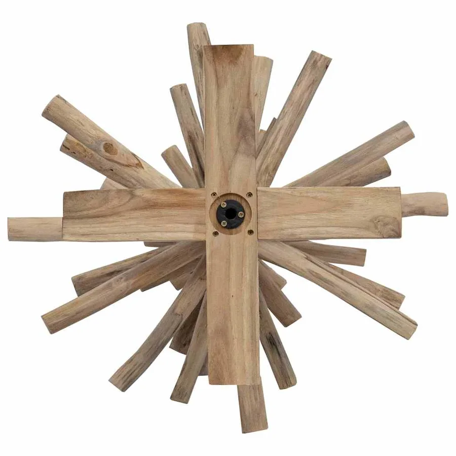 Sapin de Noël avec support Marron 120 cm Bois de teck solide - 11
