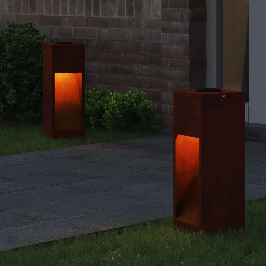 Lumière de Chemin LED Solaire 2 pcs Blanc chaud 18 x 18 x 50 cm - 3