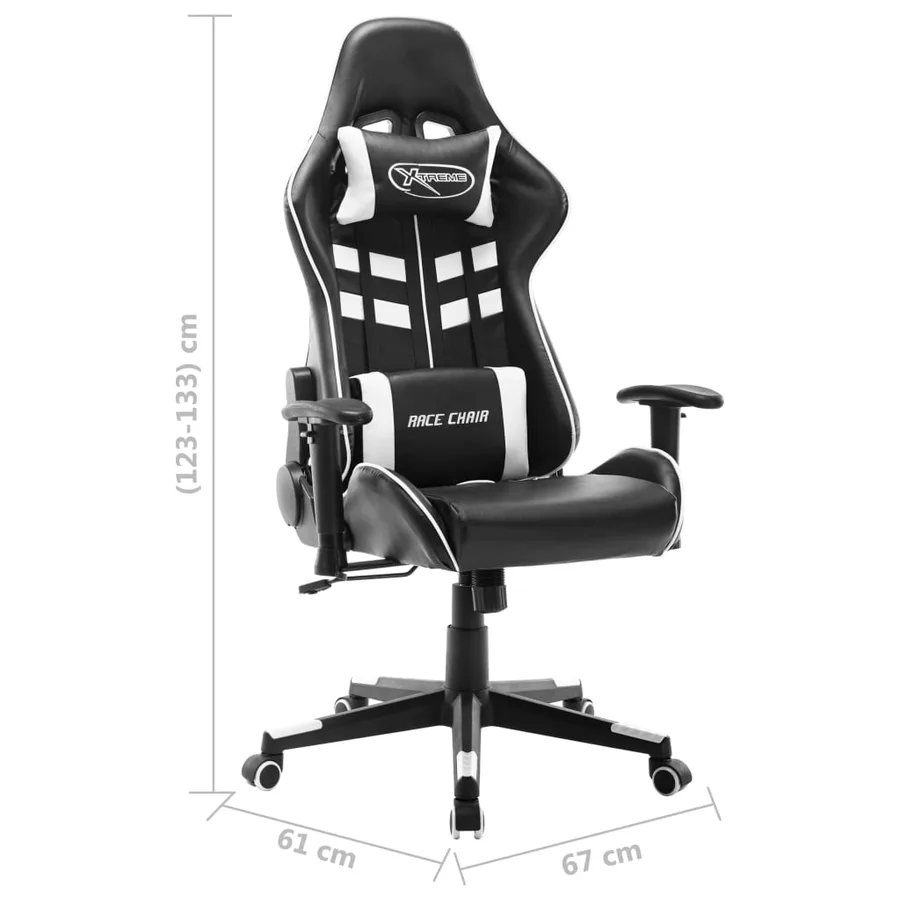 Chaise de jeu Noir et blanc Cuir artificiel - 8