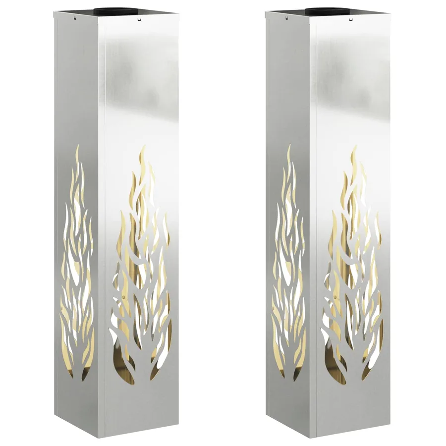 Lumière de chemin LED solaire 2 pcs Blanc chaud 18 x 18 x 80 cm - 2