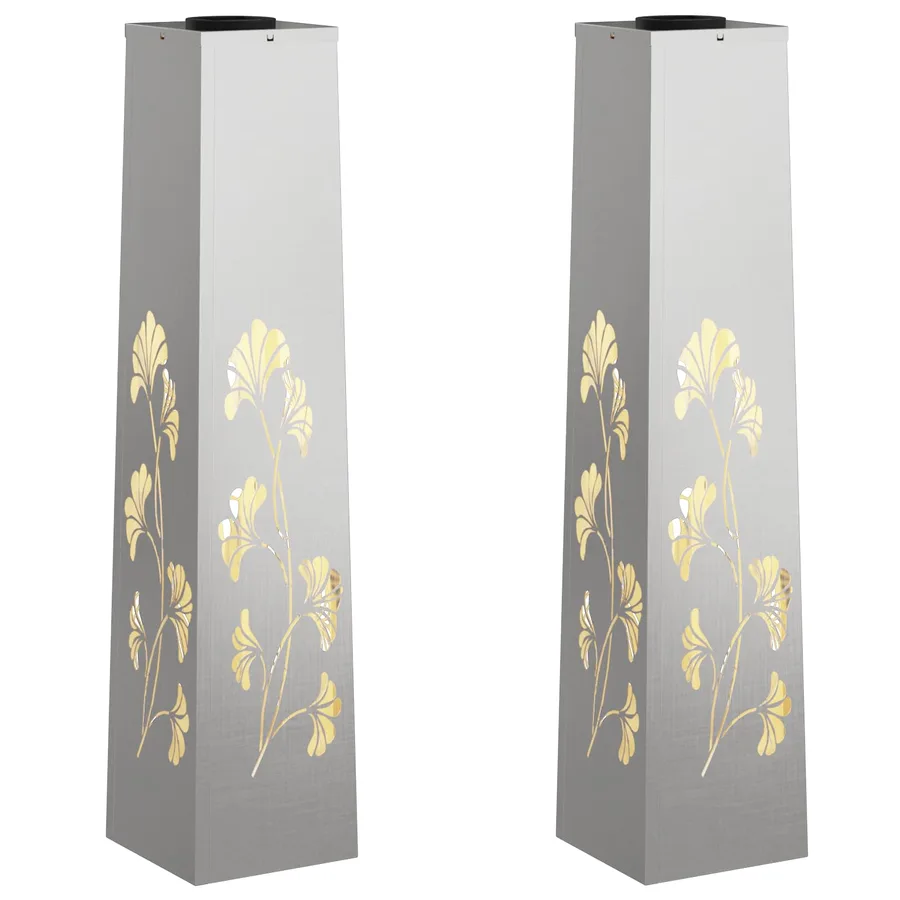 Lumière de chemin LED solaire 2 pcs Blanc chaud 18 x 18 x 80 cm - 2