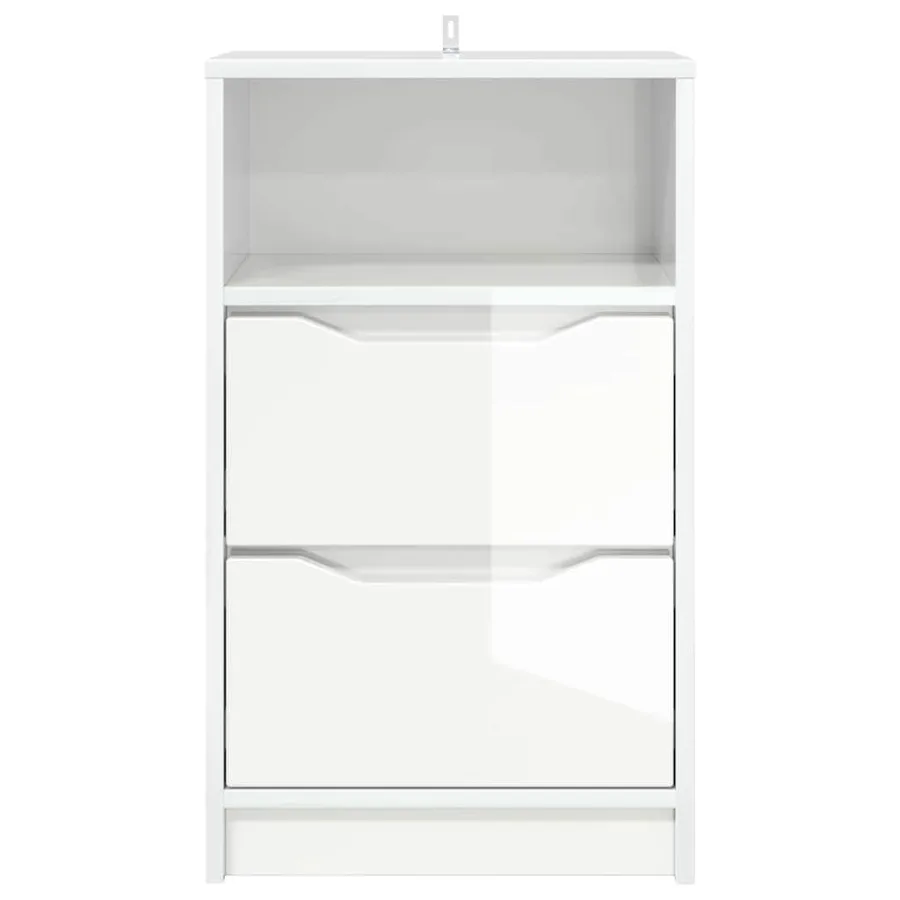 Tables de chevet 2 pcs Blanc brillant 40 x 30 x 467 cm - 6