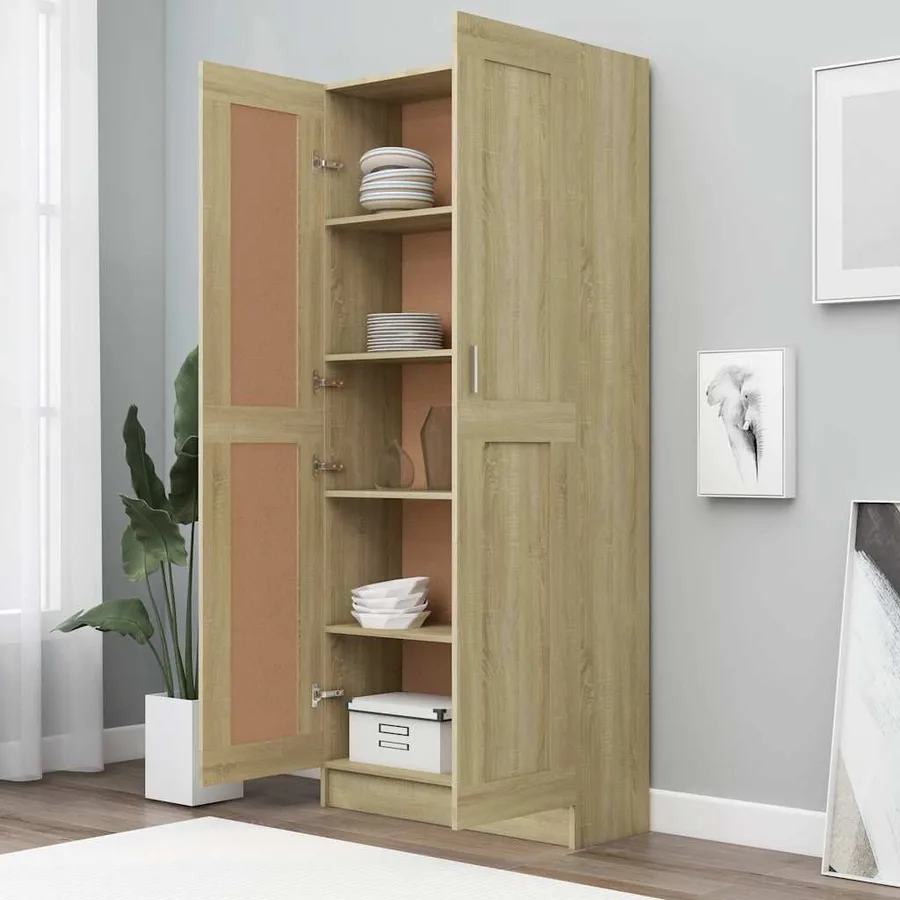 Bibliothèque Chêne sonoma 82,5x30,5x185,5 cm Bois d'ingénierie - 3