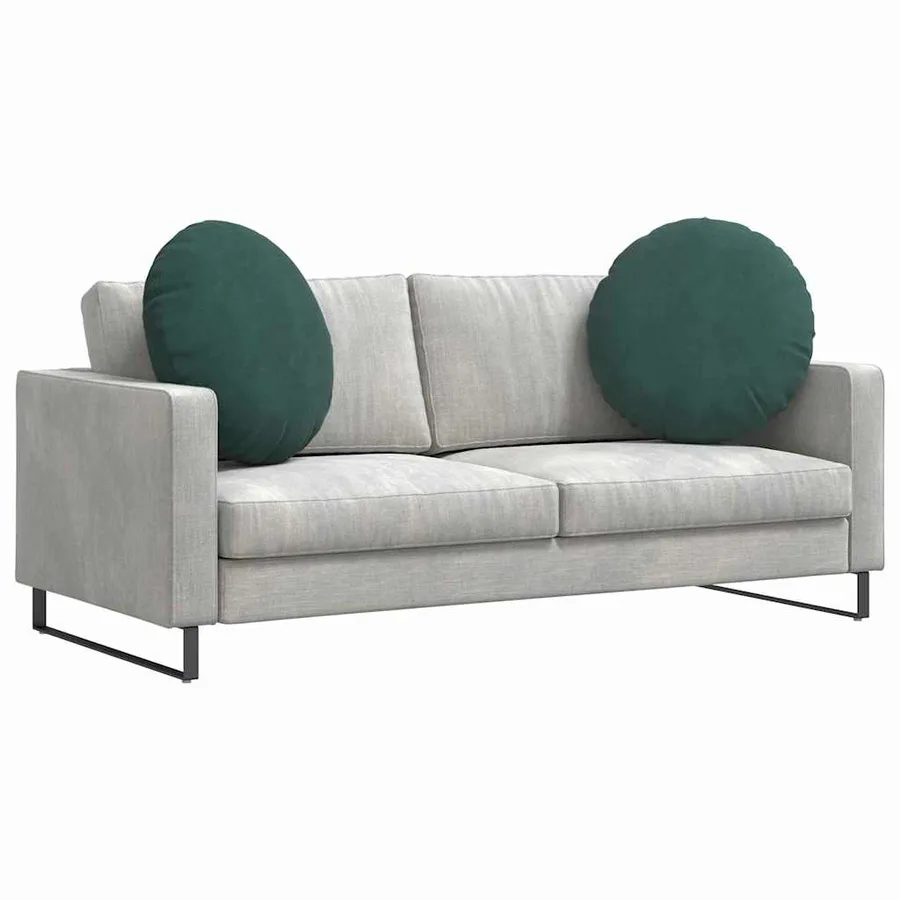 Coussins de siège 2 pcs Vert foncé Ø60 x 21 cm Velours - 3