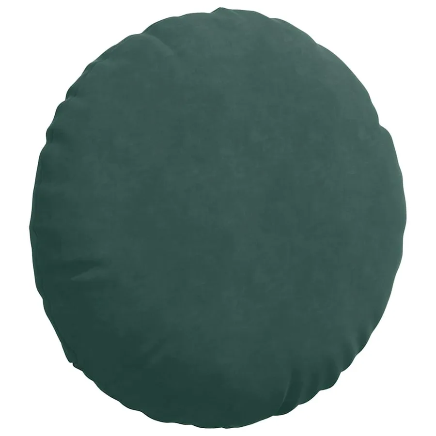 Coussins de siège 2 pcs Vert foncé Ø60 x 21 cm Velours - 5