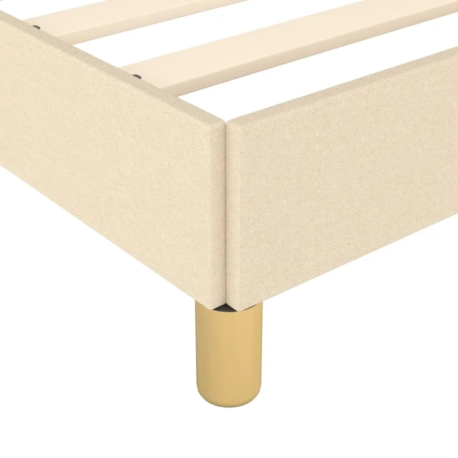 Cadre de lit sans matelas crème 140x200 cm tissu - 8