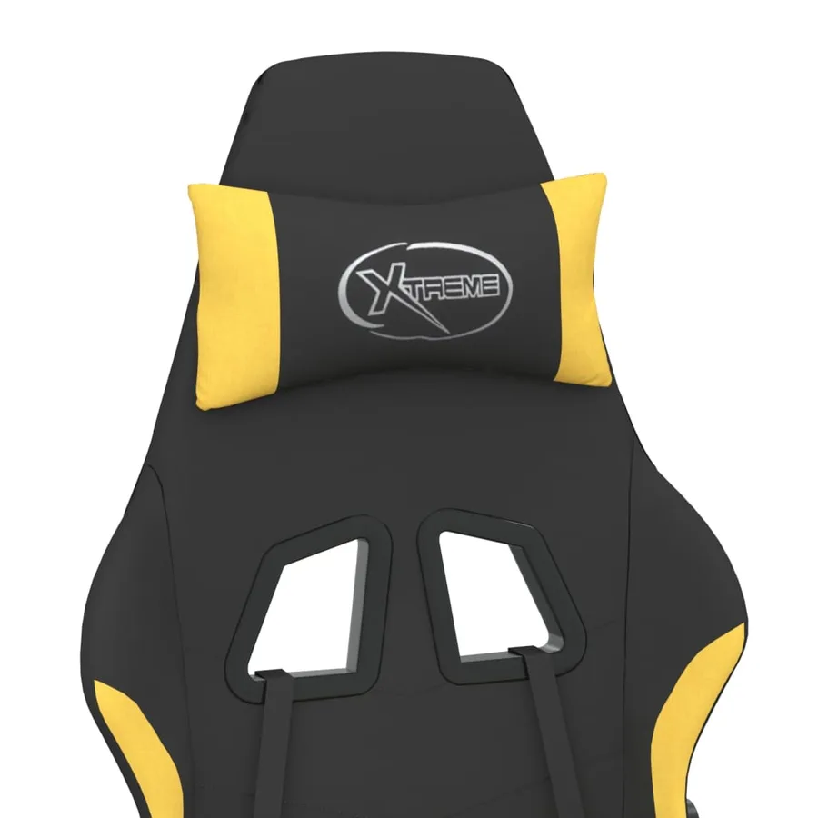 Chaise de jeu avec repose-pied Noir et jaune Tissu - 10