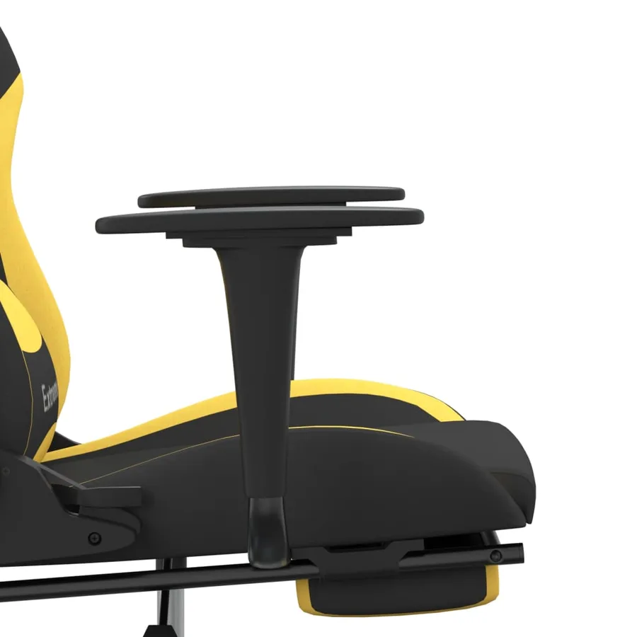 Chaise de jeu avec repose-pied Noir et jaune Tissu - 11