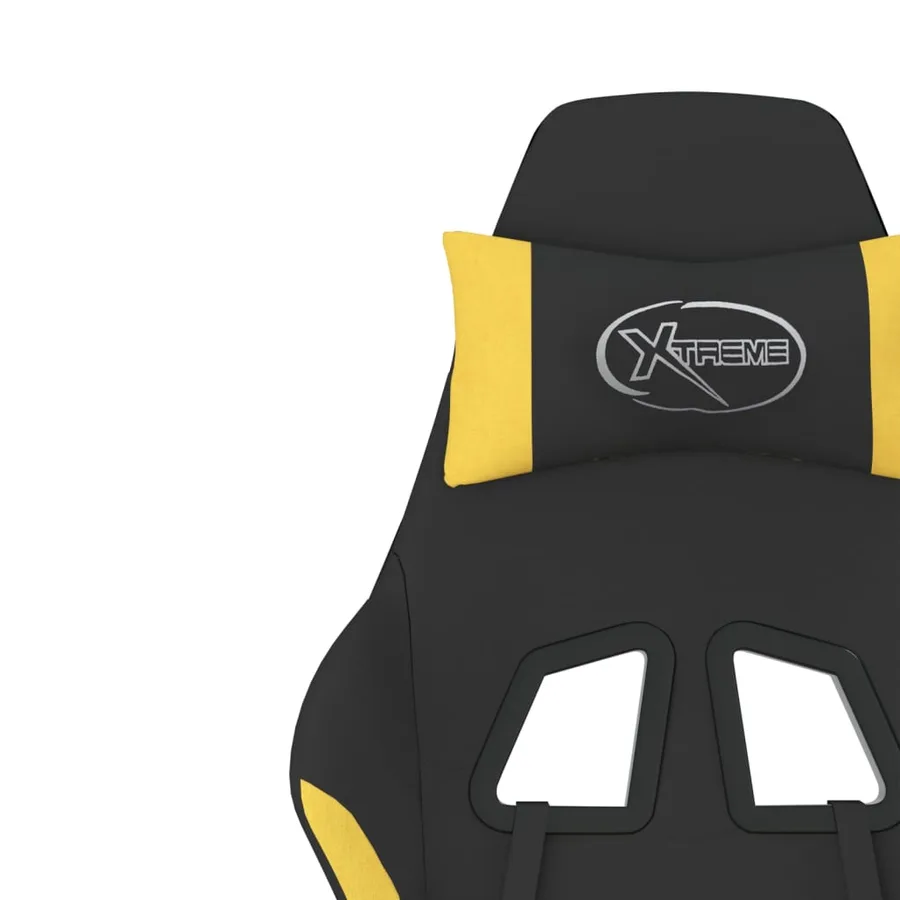 Chaise de jeu avec repose-pied Noir et jaune Tissu - 12