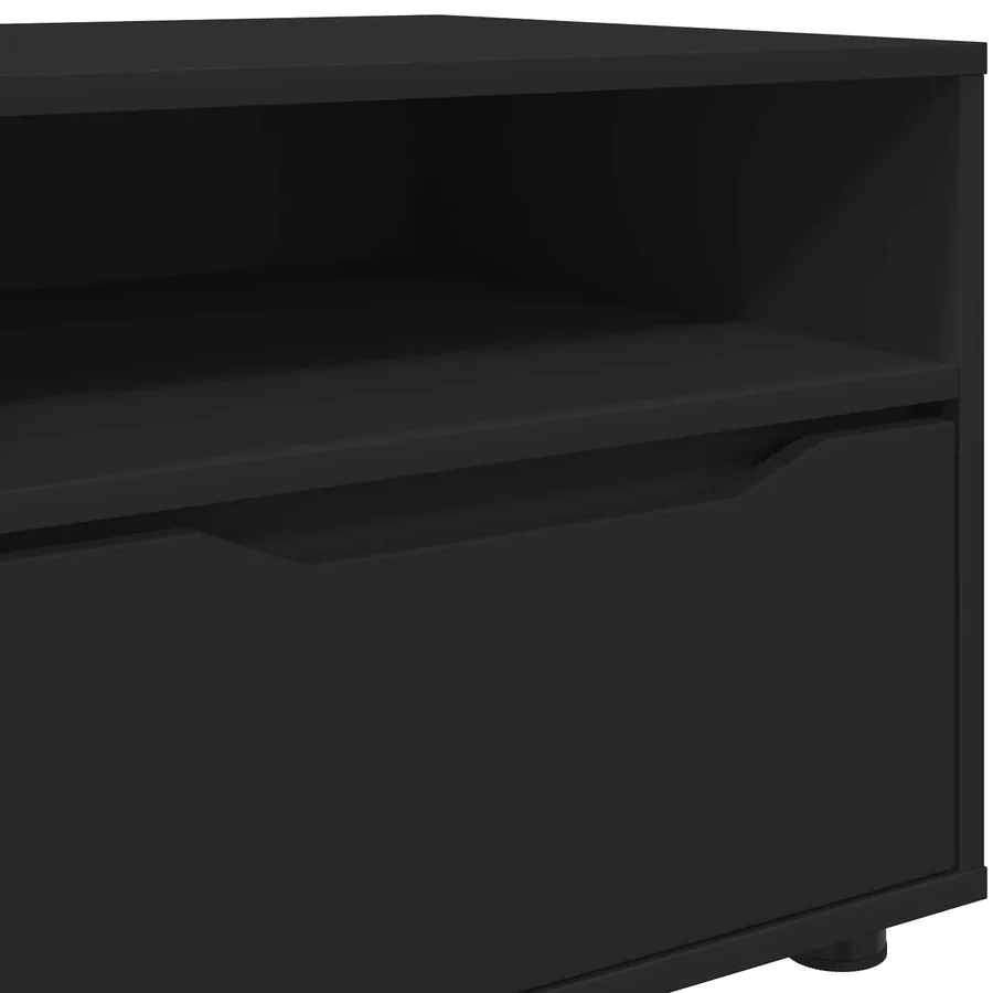 Meuble TV avec tiroir Noir 100 x 48 x 43 cm Bois d'ingénierie - 10