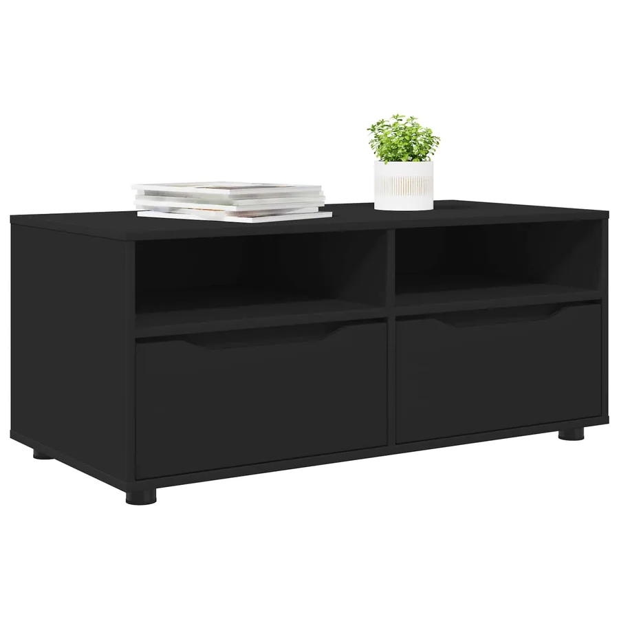 Meuble TV avec tiroir Noir 100 x 48 x 43 cm Bois d'ingénierie - 3