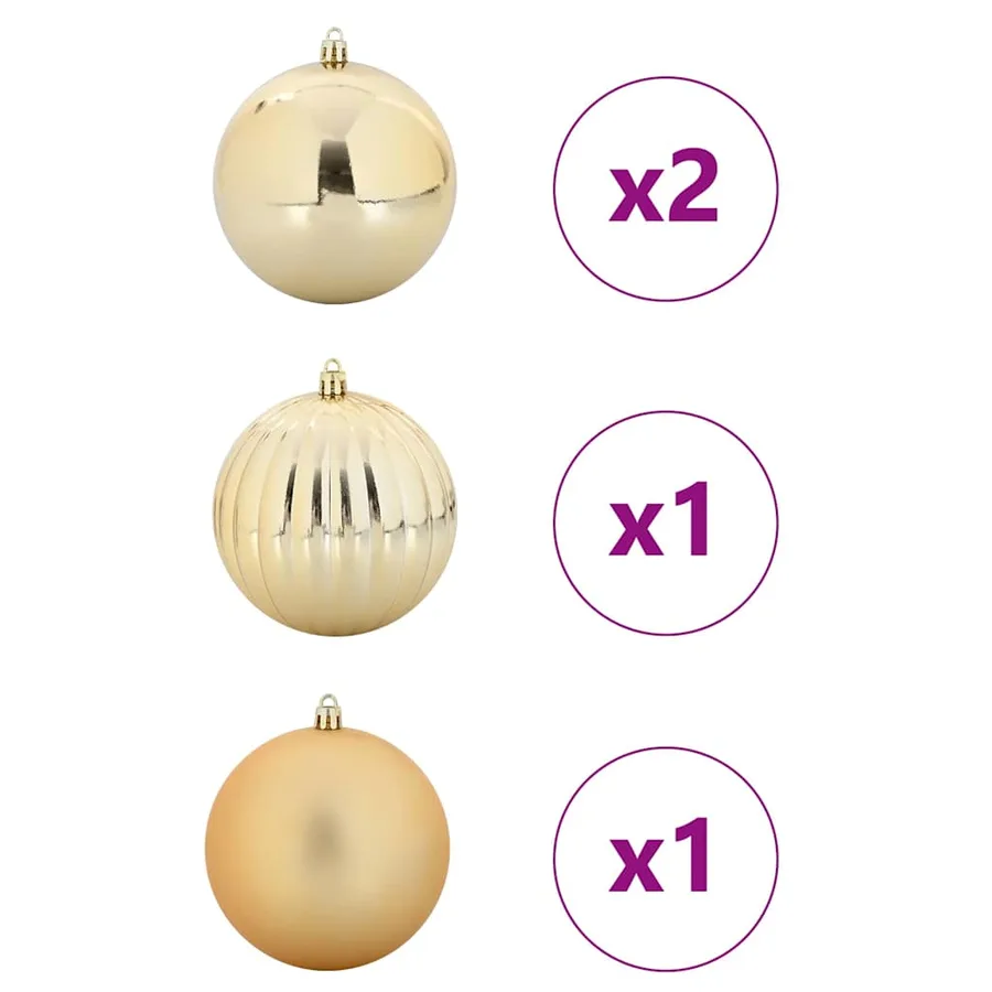 Ensemble de Boules de Noël XXL 4 pcs Doré Ø 20 cm Plastique LED - 3