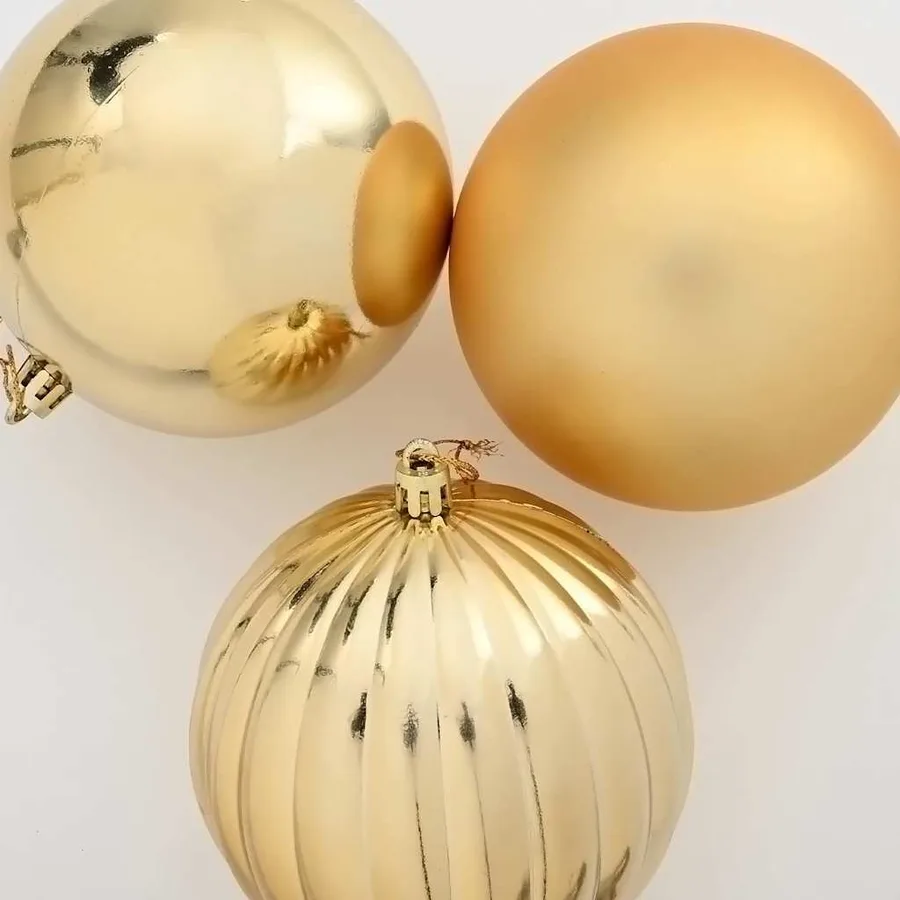 Ensemble de Boules de Noël XXL 4 pcs Doré Ø 20 cm Plastique LED - 4