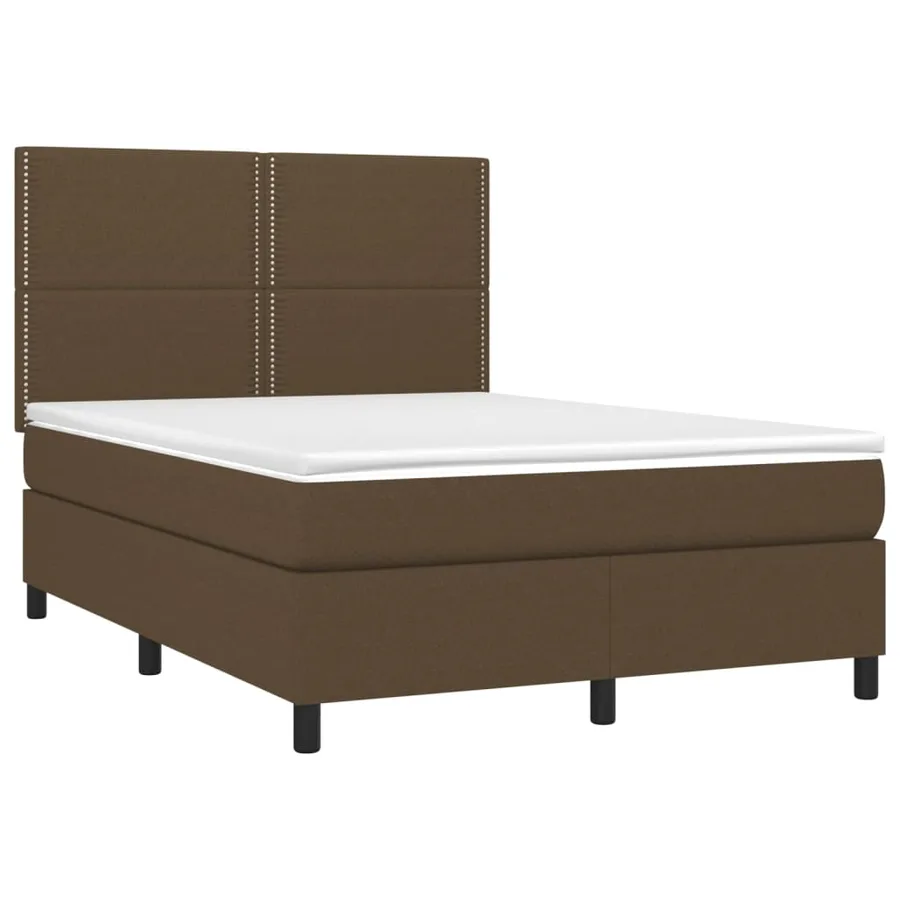 Sommier à lattes de lit avec matelas Marron foncé 140x200 cm - 3