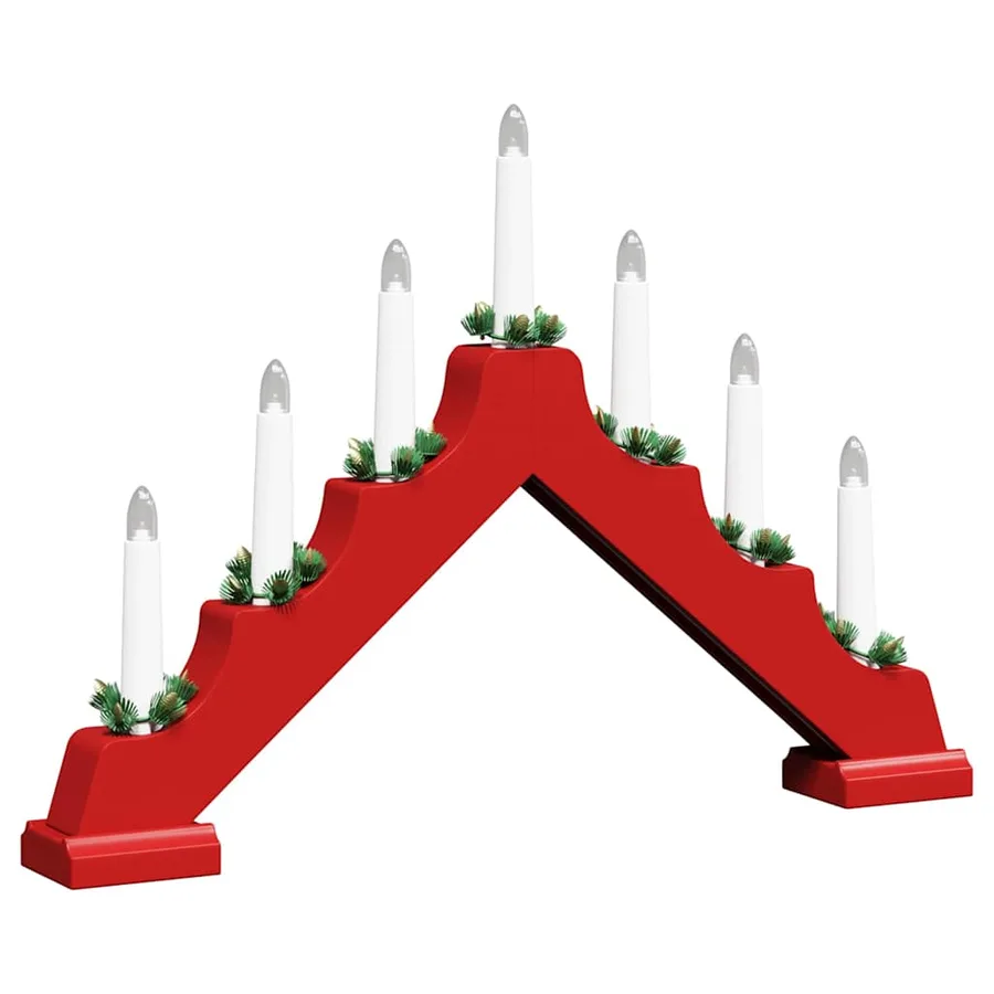Pont de bougie de Noël 3 pcs Rouge 39.5 x 5 x 29 cm Pin massif - 6