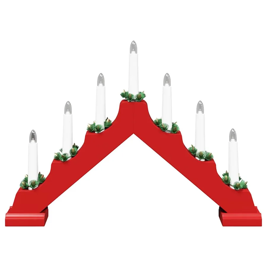 Pont de bougie de Noël 3 pcs Rouge 39.5 x 5 x 29 cm Pin massif - 7