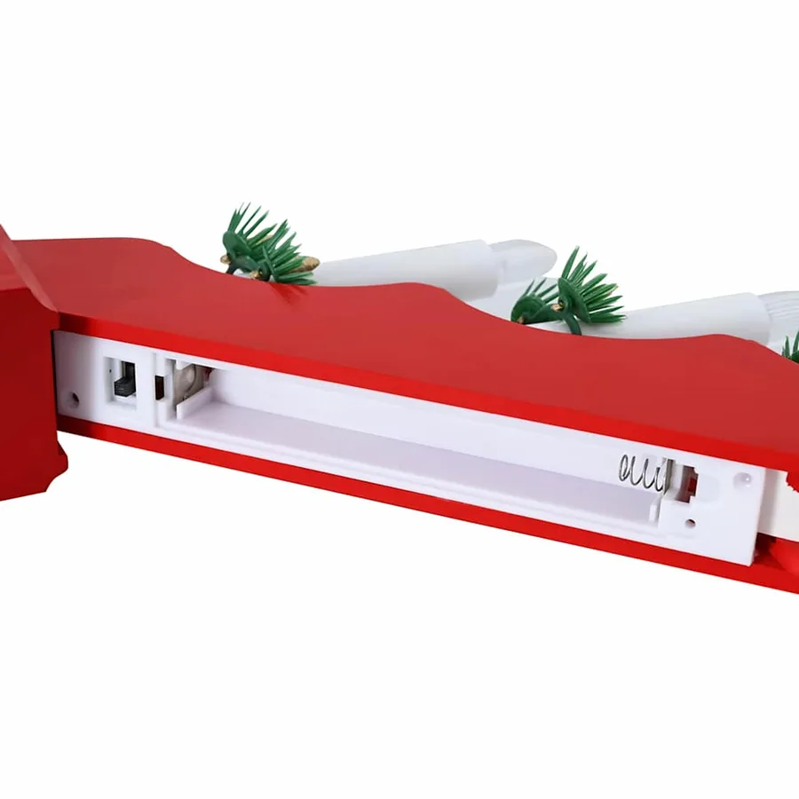 Pont de bougie de Noël 3 pcs Rouge 39.5 x 5 x 29 cm Pin massif - 8
