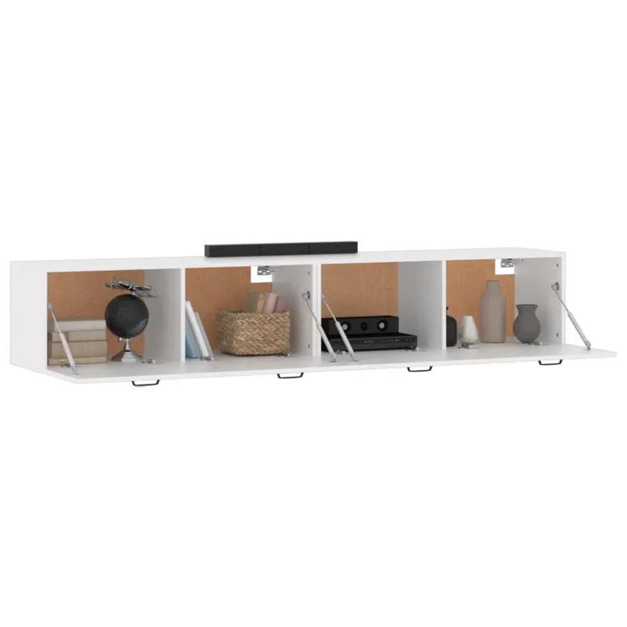 Armoires murales 2 pcs Blanc 100x36,5x35 cm Bois d'ingénierie - 4