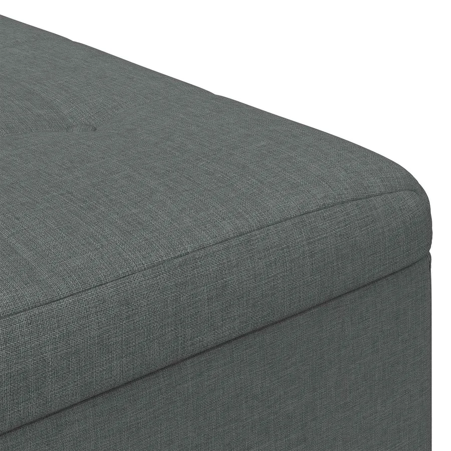 Pouf de rangement avec coussin Gris foncé 60 x 60 x 45 cm tissu - 7