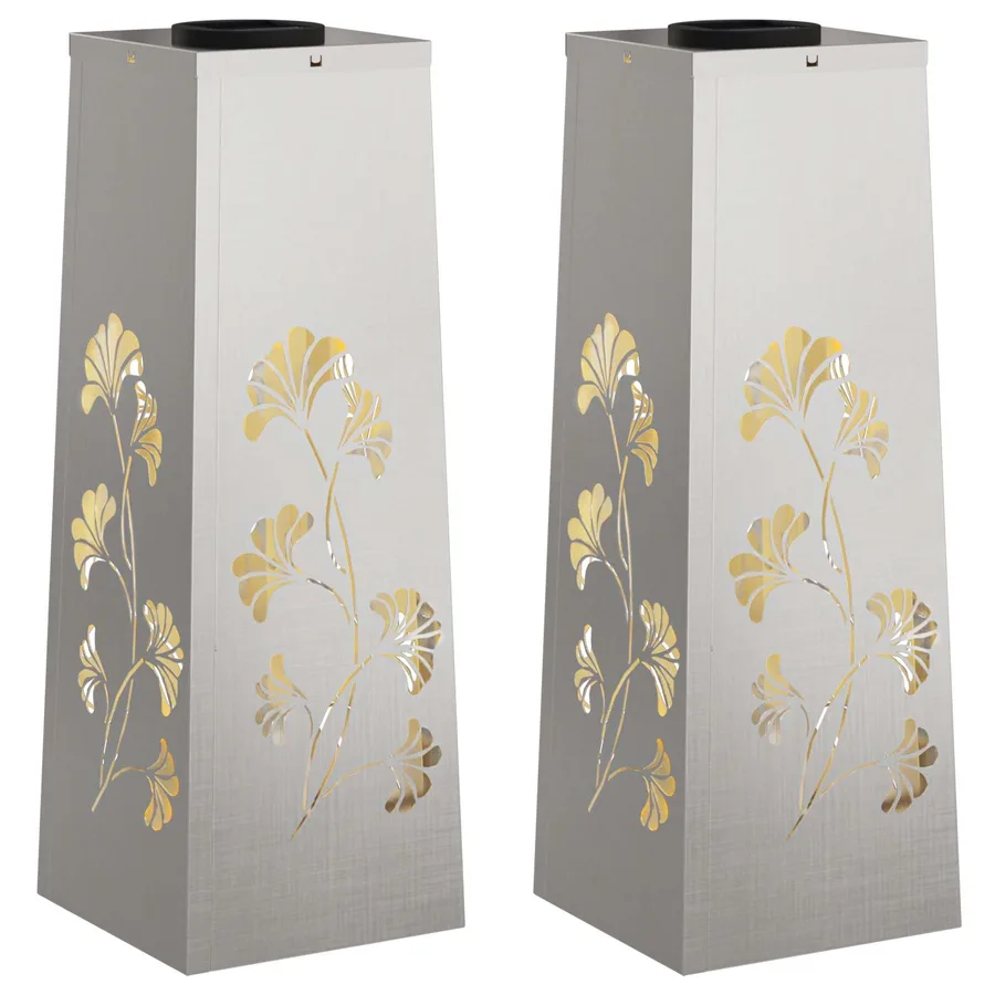 Lumière de chemin LED solaire 2 pcs Blanc chaud 18 x 18 x 50 cm - 2