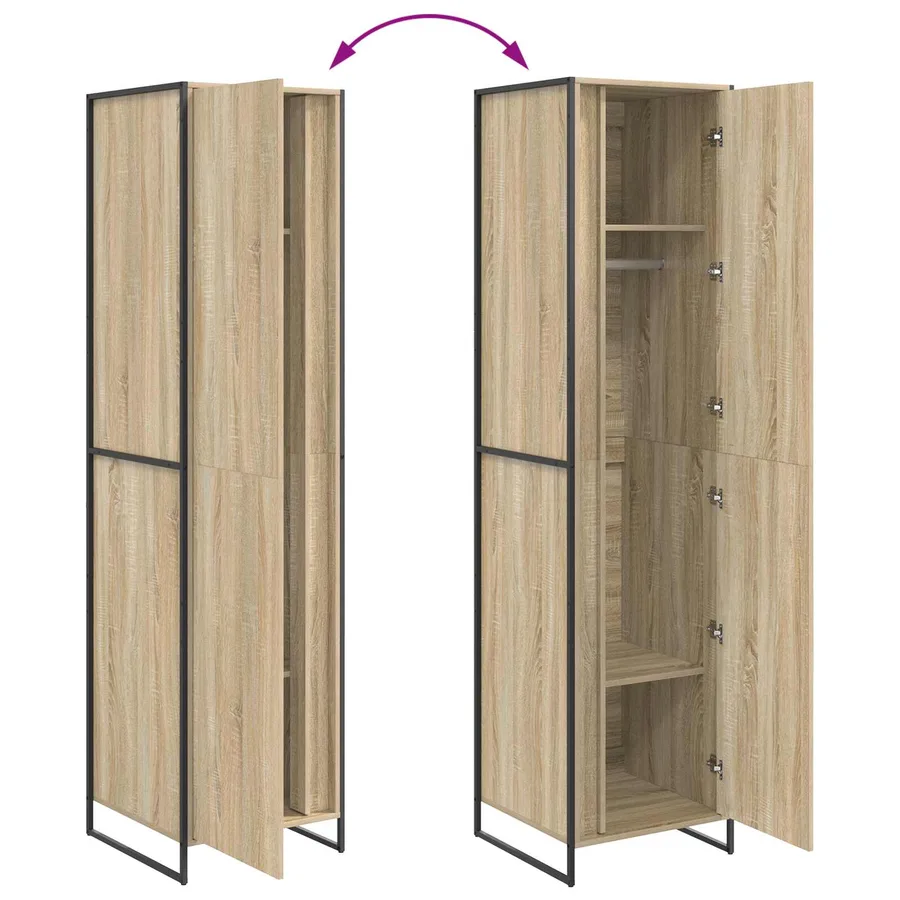 Garde-robe avec porte Sonoma 50 x 50 x 200 cm Bois d'ingénierie - 11
